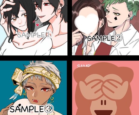 シンプルで印象あるイラストを描きます オリキャラ・夢絵等、ご自由にお申し付けください！ イメージ2