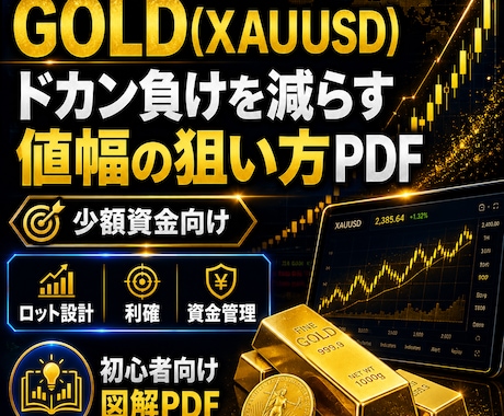 FX -ゴールドGOLD少額資金の値幅管理教えます GOLD(XAUUSD)少額資金で値幅を狙うFX考え方を解説 イメージ2