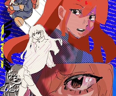 コラージュ風一枚絵を描きます 1000円で複数枚絵を描くのでお得です！ イメージ1