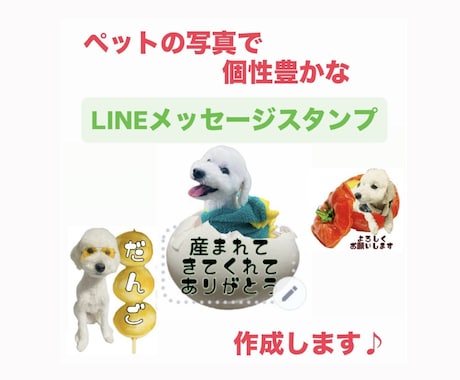 可愛いペットをLINEメッセージスタンプにします 可愛いペット写真を個性的なLINEメッセージスタンプにします イメージ1