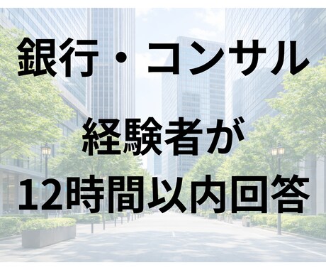 経験者が銀行業界・コンサル業界の疑問に答えます 〜メガバンク×現役大手コンサルタントが１２時間以内に回答〜 イメージ1