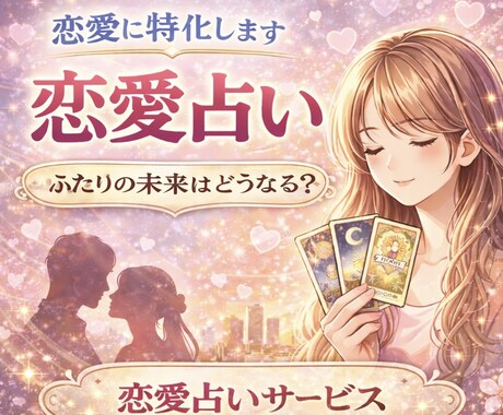 恋愛に特化！♡♡♡2人のこれから・片思いを占います タロットで相手の気持ち、未来、出会い、浮気、不倫、復縁を鑑定 イメージ1