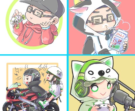 修正無料！ゆるっと可愛いアイコンやイラスト描きます 様々なシーンで使える可愛い雰囲気のイラストをお届けします！ イメージ2