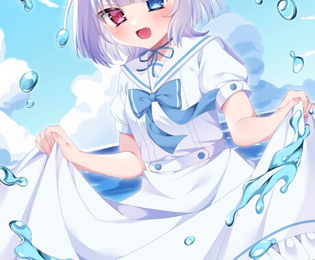 あなただけの背景付き1枚絵描きます 透明感のある可愛いイラストをあなたに❕ イメージ2