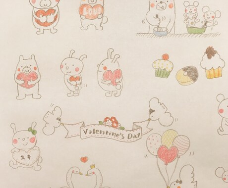 10点のほんわかイラストカットをお描きします 印刷物の挿絵に！ポップのワンポイントに！色々使えてお得 イメージ1