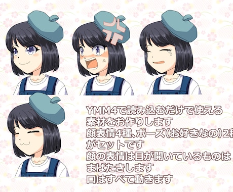 YMM4の動画編集ですぐ使える立ち絵制作します 丸投げOK。動画用のキャラデザインいたします。 イメージ2