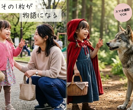 写真1枚で“お子さまが物語の主人公になります その1枚が、絵本の世界に変わります✨ イメージ2