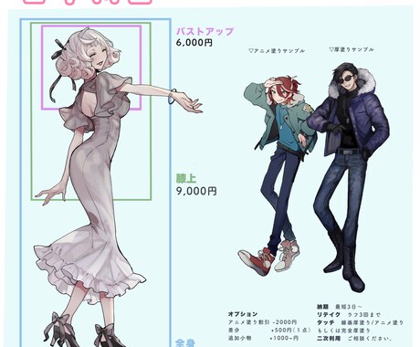 キャラクターらしい！立ち絵イラスト描きます キャラクターを個性や魅力を活かした立ち絵イラスト！ イメージ2