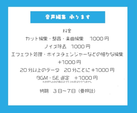 曲編集/ノイズ除去/音声作品・ラジオなど編集します RX11など最新のプラグイン使用！音声編集なんでも承ります！ イメージ2