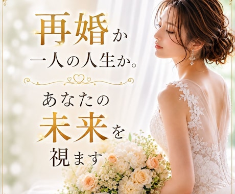 再婚か一人の人生か。あなたの未来を視ます このまま一人なのか、それとも新しい幸せが待っているのか。 イメージ1