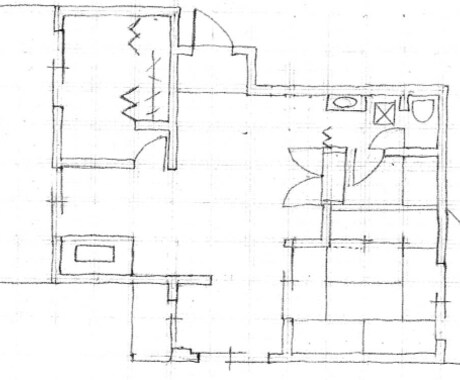 マンション・アパート 間取り図を手描きします 建築方眼紙に鉛筆で書き起こします イメージ1