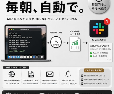 Macで毎日自動実行するスクリプト作ります 毎朝のデータ取得・通知をlaunchdで完全自動化 イメージ1