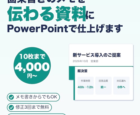 メモから伝わるPowerPoint資料を作成します イメージ1