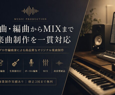 プロ作編曲家がオリジナル楽曲を一貫制作します イメージ1