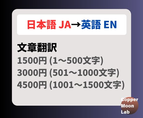 日本語 JA→英語 EN 文章を翻訳します ブログ/解説文/マニュアル/SNS投稿/IT など イメージ1