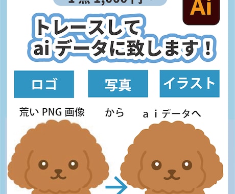 ロゴや画像をAiデータにトレースします 即日納品！ベクター化で高画質に！印刷用データに使えます イメージ1