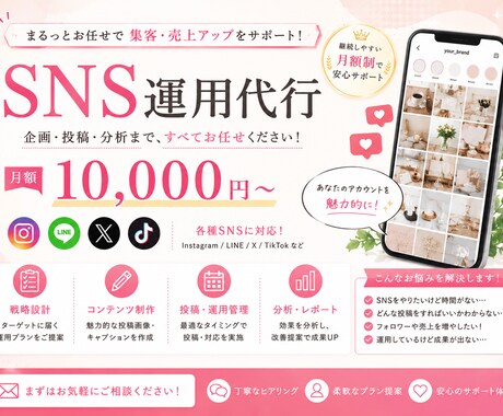 SNS運用代行します 発信したい気持ちはあるのに時間がない…そこをサポートします イメージ1