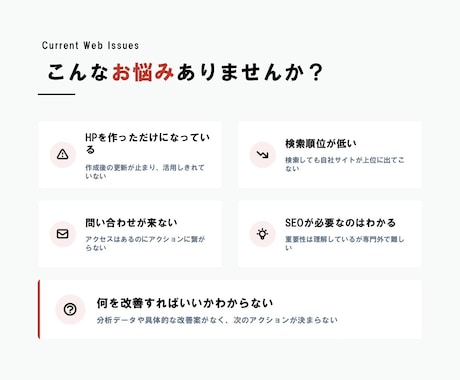 問い合わせが来ないHPを簡易診断します あなたのHPが伸びない原因を分析します イメージ2