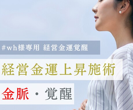wh様専用　経営を好転させる「経営金運施術」します 【即効性重視】会社全体の金脈を覚醒させ、お金の流れを最高潮に イメージ1