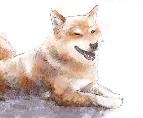 ペットの水彩画風の似顔絵CGイラスト作成します やわらかいパステルカラーでラフなかわいいイラスト イメージ2