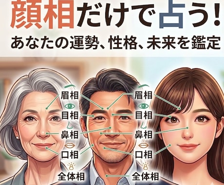 実績◎顔相鑑定であなたの未来を占います その悩み、一緒に解決しませんか？今のあなたに必要な答え。 イメージ1