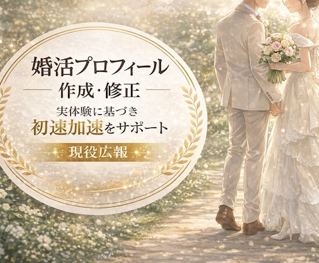 婚活プロフィールを作成・改善します トライアル実施中！現役広報が今の婚活市場を加味して作成 イメージ1