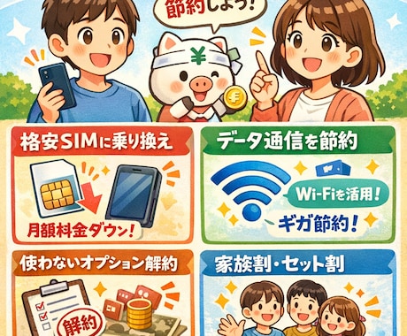 えっ!?大容量なのに・・・スマホ料金節約術教えます 毎月のスマホ料金、見直すだけで変わるかもしれません イメージ1