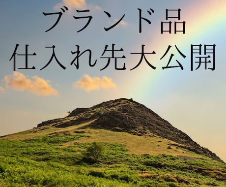 仕入れ先問題解決します！優良仕入れ先公開します ブランド品で仕入れに困っていませんか？その問題解決します！ イメージ1
