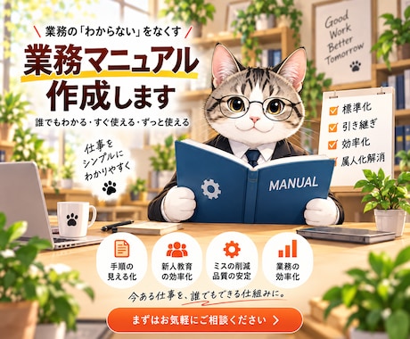 毎回説明している業務1つを手順書にまとめます イメージ1