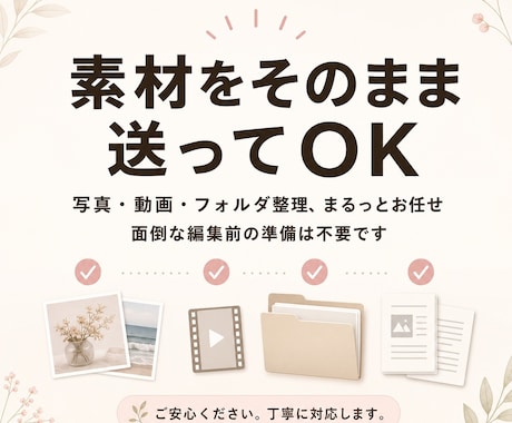 素材を渡すだけで動画にします 写真1秒・動画3秒で見やすく編集 イメージ2