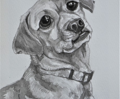 犬と猫の肖像画描きます 水墨画で肖像画を残しましょう。墨は千年以上劣化しないので イメージ1