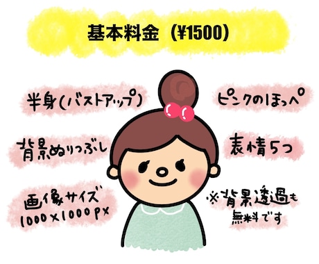 選べる表情5点セット！ゆるふわイラスト描きます プロフィールはもちろん、インスタやブログの挿絵にも使えます イメージ2