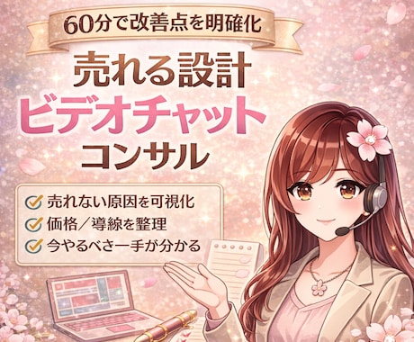 ココナラ個別相談｜60分で売れる設計に整えます 自己流からの卒業！売れない原因を整理し次の一手へ イメージ1