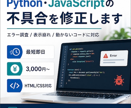 Web・Pythonコードのエラーを即日修正します イメージ1