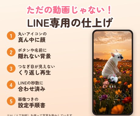 ぴよむす｜動くLINEアイコン＆背景を作ります ペットの写真がまばたき！LINE専用の仕上げでお届け イメージ2