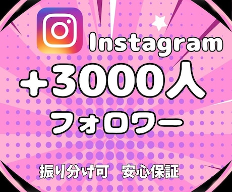 Instagram★フォロワー3000人増やします 実在アクティブユーザーへの拡散のみ｜減少保証付・最短即日納品 イメージ1