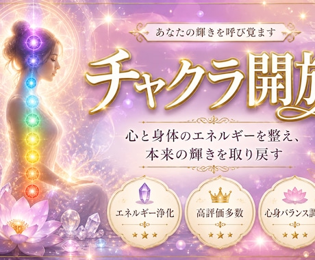 チャクラと潜在意識に働きかけ人生が好転します あなたの人生を輝かせる潜在意識覚醒セッション イメージ1
