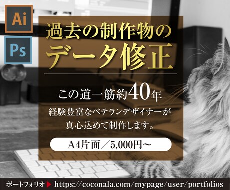 データの修正を承ります 豊富な経験を活かし、お客様のご要望にお応えします。 イメージ1
