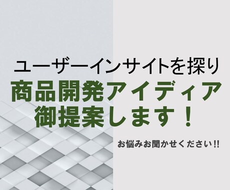ユーザーインサイトに合わせた商品開発の提案します ユーザーの体験価値やインサイトを探り、求めているものを提案！ イメージ1