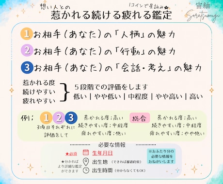 想い人からのあなたを惹かれ度続く度疲れ度で読みます あなたに惹かれやすい？関係続きやすい？一緒にいて疲れやすい？ イメージ1
