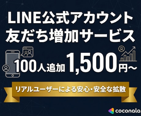 LINE公式アカウントの友だちを100人増加します 【90日間保証】友だち追加が格安＆高品質！1000人・振分可 イメージ2