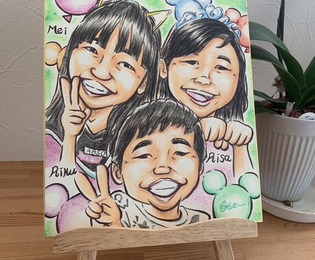 色紙サイズ⭐︎お子様の素敵な似顔絵を制作しますます ⭐︎誕生日、節句、子どもの日、入園、卒園祝いに⭐︎ イメージ2