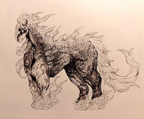 アナログでイラストを描きます ペン画で現存する動物や幻想的な動物を描きます。 イメージ2
