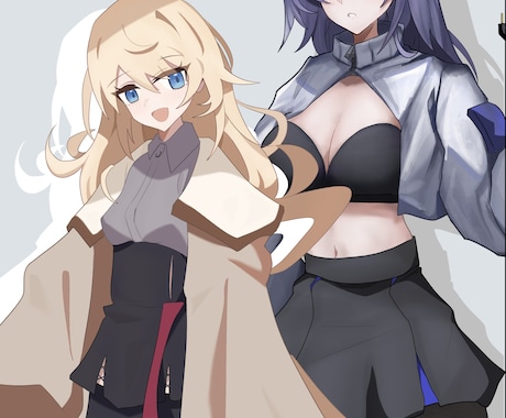 アニメ風、ゲーム風、立ち絵イラストお描きします 商用利用、二次利用OK 2種類の絵柄から立ち絵お描きします イメージ1