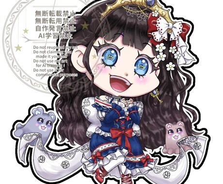 立ち絵のミニキャラをお描きします Vライバー・コテ(夢もOK)などの立ち絵がある方にオススメ イメージ2