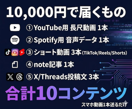 ビデオポッドキャスト×SNS全展開します 1本の収録からSNS6媒体に一括展開 イメージ2