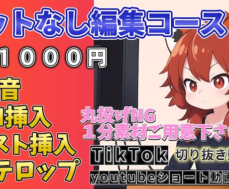 ５０００円【５本】ショート動画編集します １分の素材をご用意お願い致します。カット編集はしません イメージ1