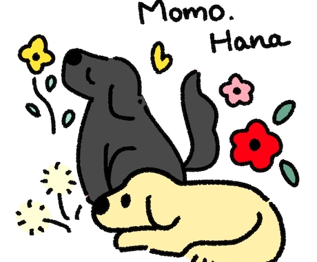 ペットのアイコン背景込みでお描きします 参考画像のような画風でゆるかわいい絵をお描きします。 イメージ1