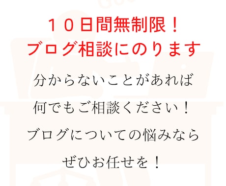 １０日間質問し放題！ブログの悩みを解決します ブログ記事の書き方を知りたい、上位表示の取り方を知りたい方へ イメージ2