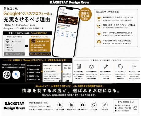 飲食店専門｜GoogleマップMEO代行します 店舗の魅力を伝え、「選ばれるGoogleMap」に育てます！ イメージ2